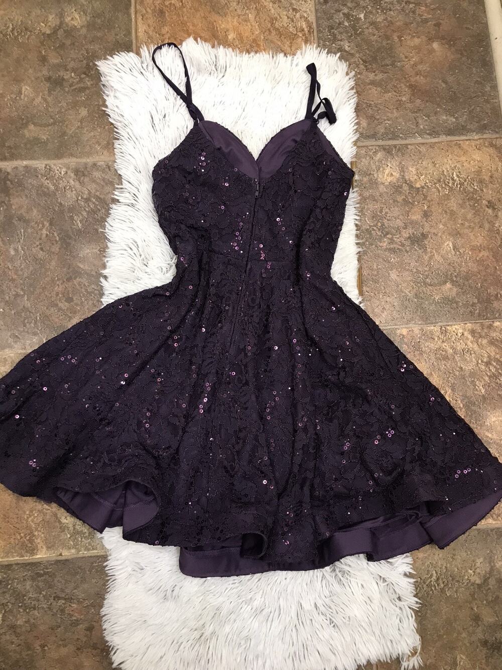 Xtraordinary Dillards Women's Purple 7 Lace Sequined Cocktail/Prom Dress $109